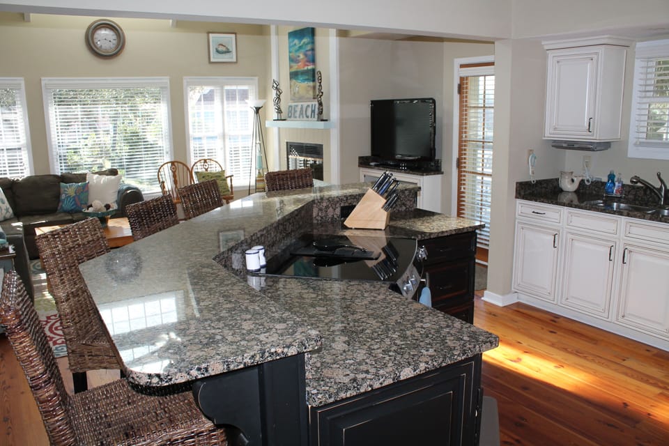 Granite bar in kitchen