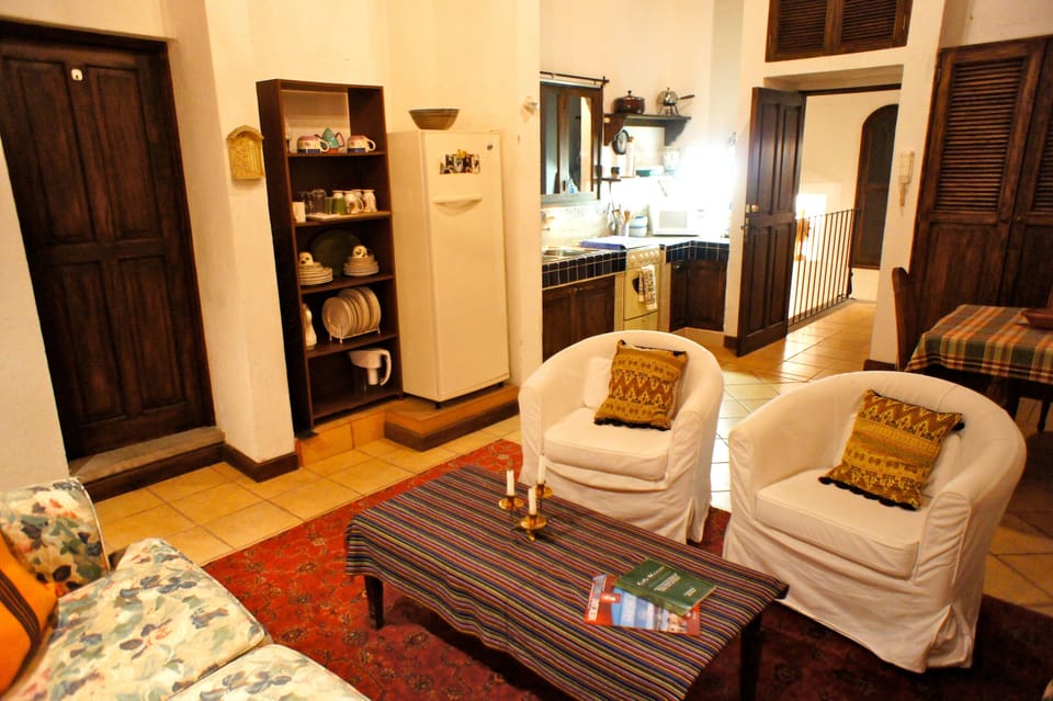 2nd floor apartment's sitting & kitchenett areas.