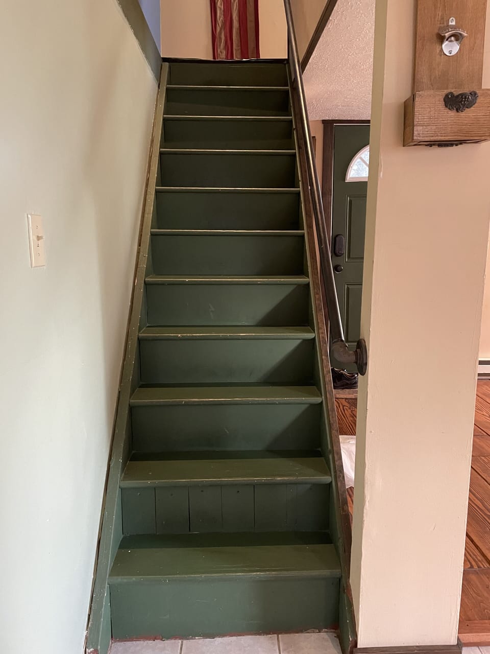 Staircase to bedroom and bathroom 