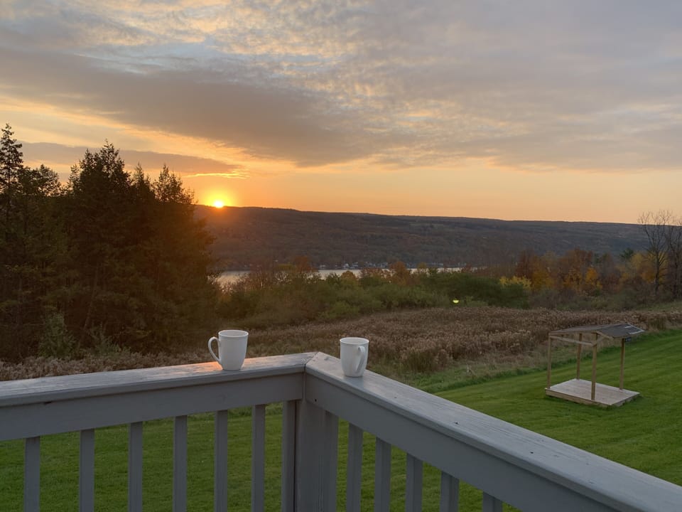 Hard to beat this view at sunrise.  Yes, we provide the coffee!