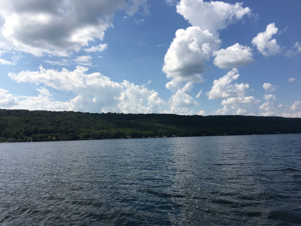 Beautiful Keuka Lake from our boat.  Ask for info on nearby rentals!