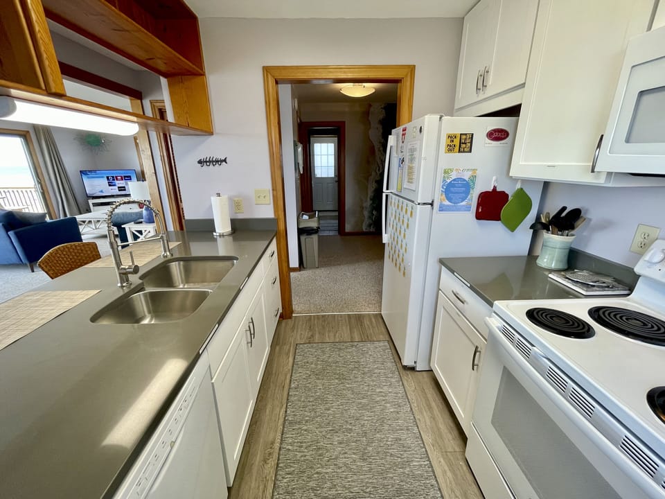 Kitchen with essentials you need on vacation