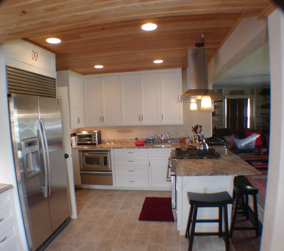 Kitchen open into living room.