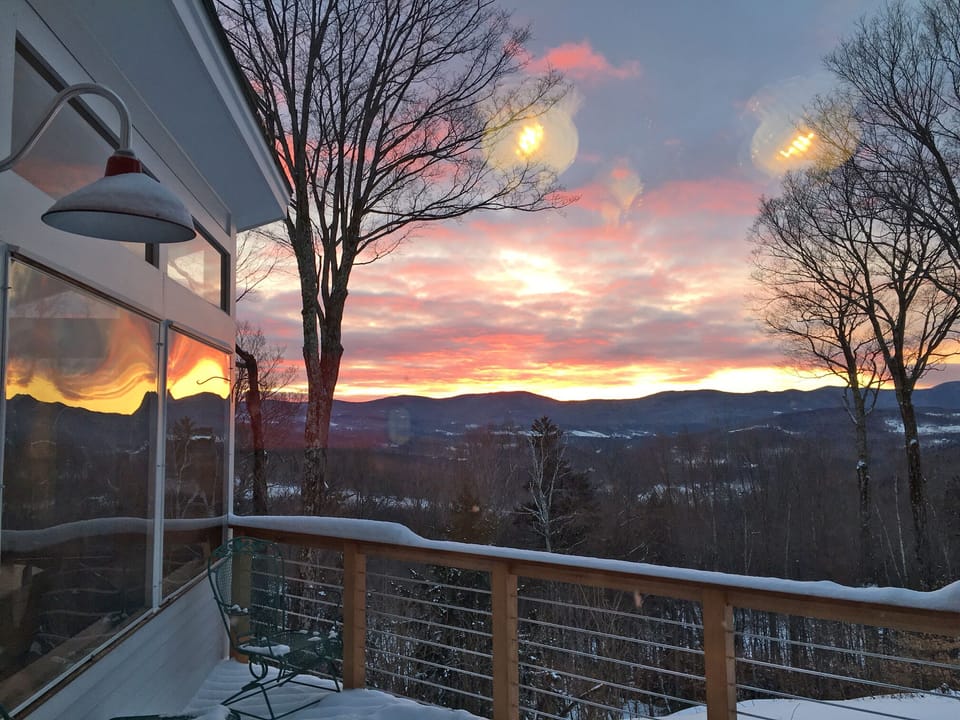 Winter sunrise--heading out for some fresh tracks at Sugarbush.