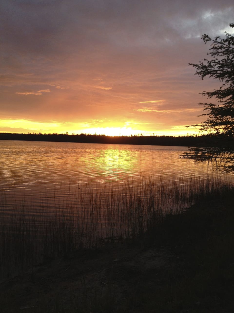 Sunset from the west side of Little Platte Lake.