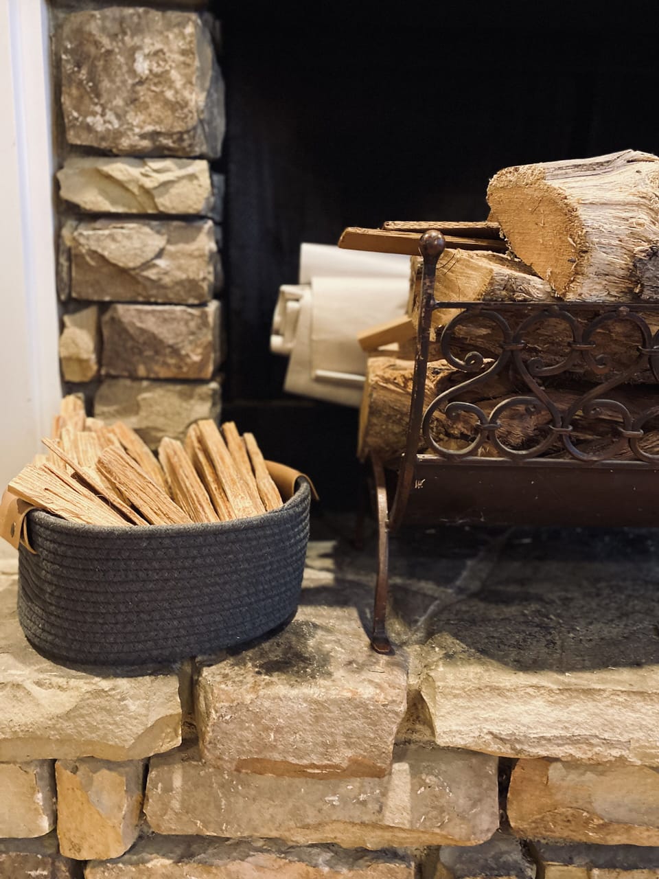 Fully stocked materials for the Fireplace