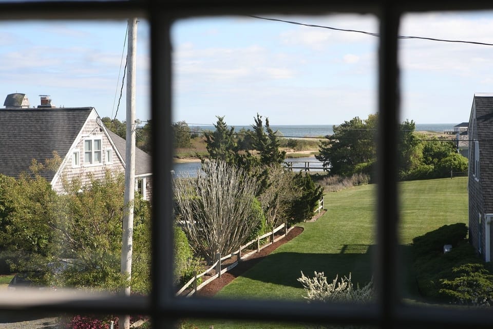 River and Nantucket sound view from upstairs bedroom.