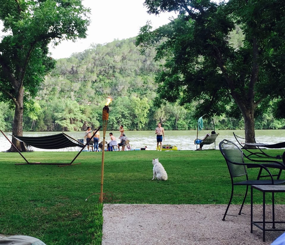 Hanging by the lake.