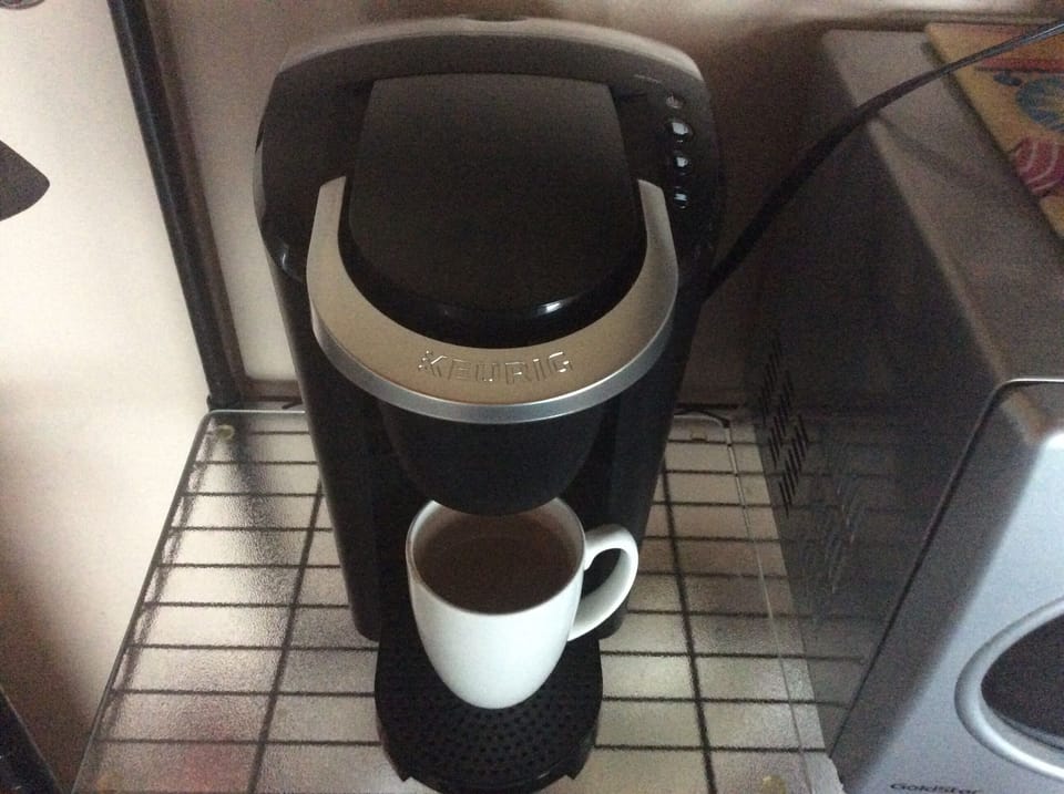 Bring your own K-cups and relax with your coffee, hot chocolate or tea.