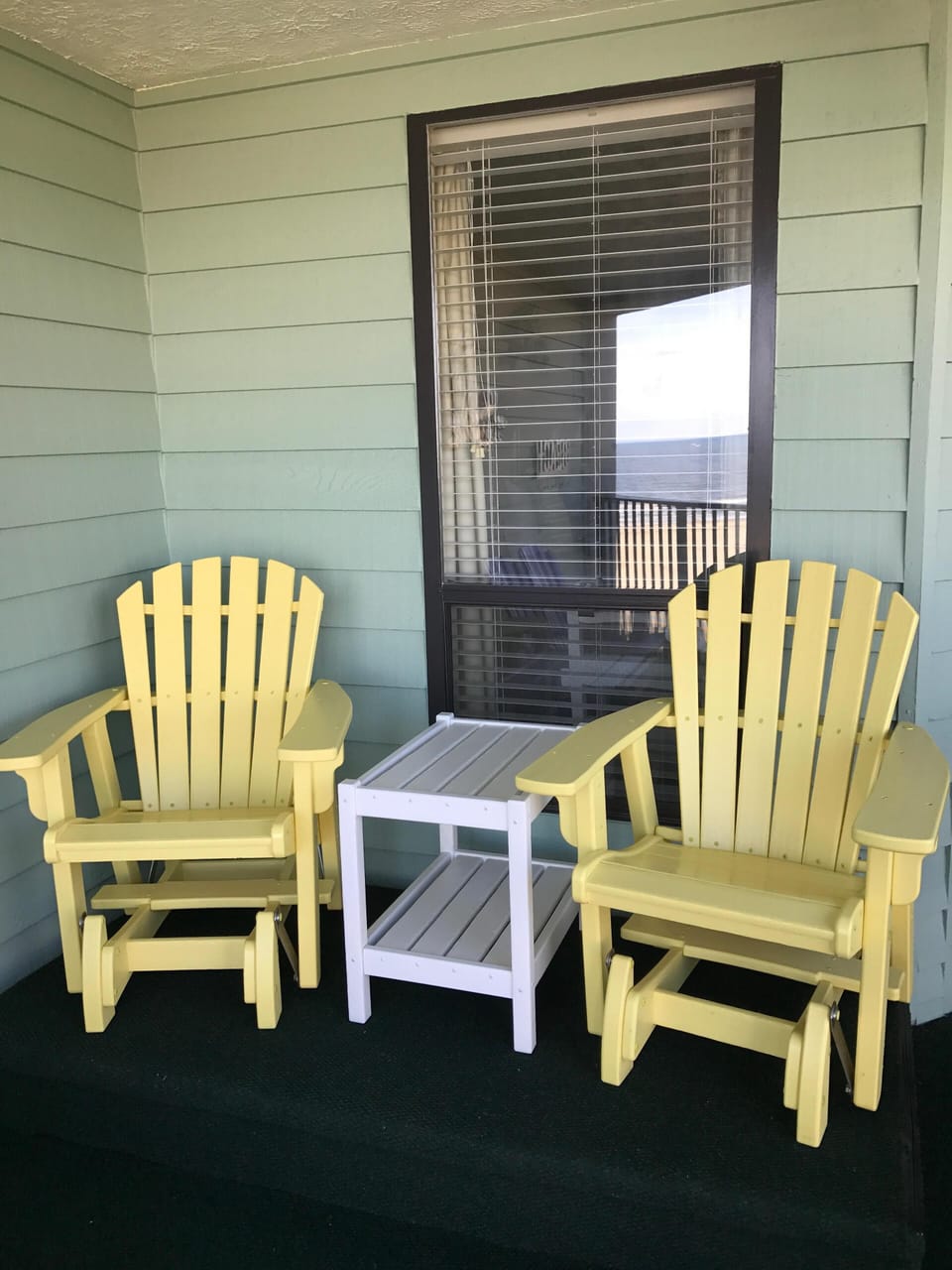 Rock the day away on the new glider rockers on an elevated platform!!!