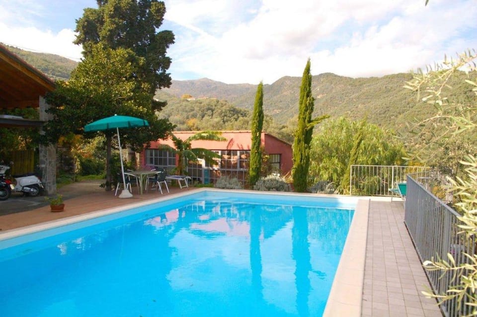 The pool is situated in wonderful secnic surroundings and a clear blue sky