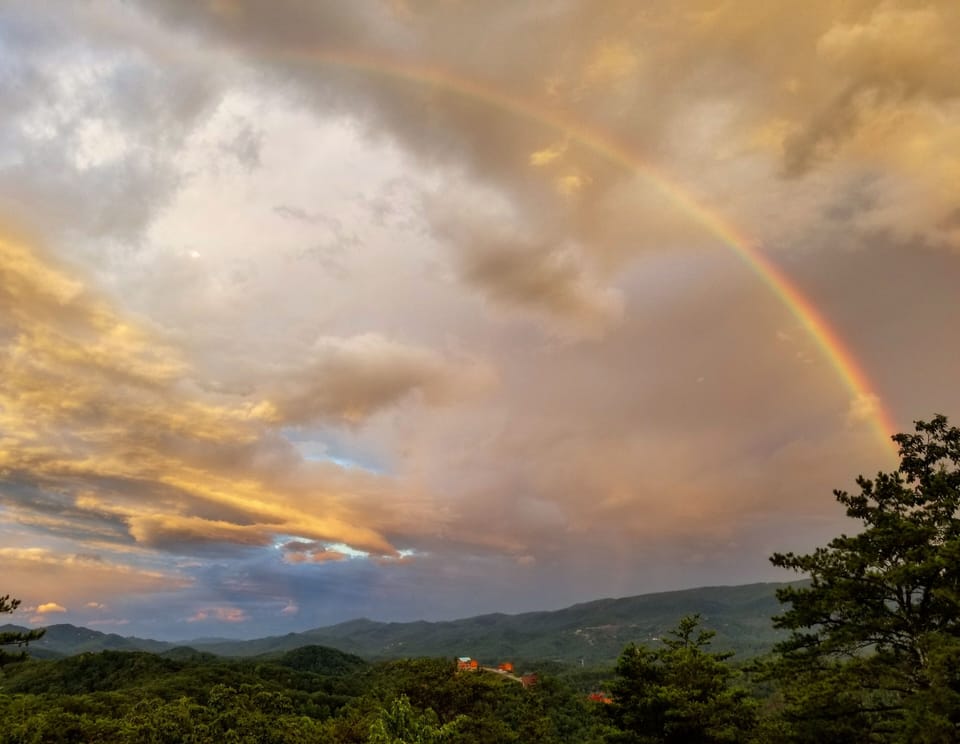Beautiful rainbow & sunset captured by my guest Susan A in Aug 2017 from MV deck