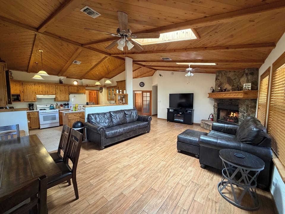 Living room and dining area