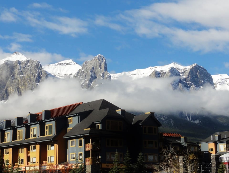 CONDO #1 and 2 EXTERIOR: Our bldg is encircled by towering mountains 