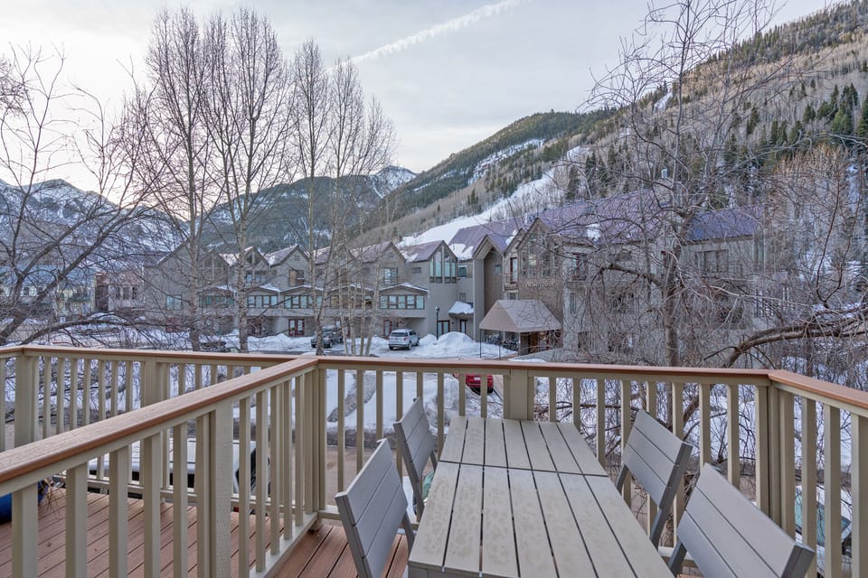 Second floor, South-facing deck with ski area, gondola and mountain views