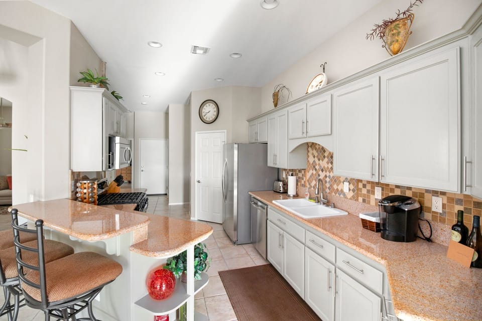Modern fresh kitchen fully stocked with the best supplies