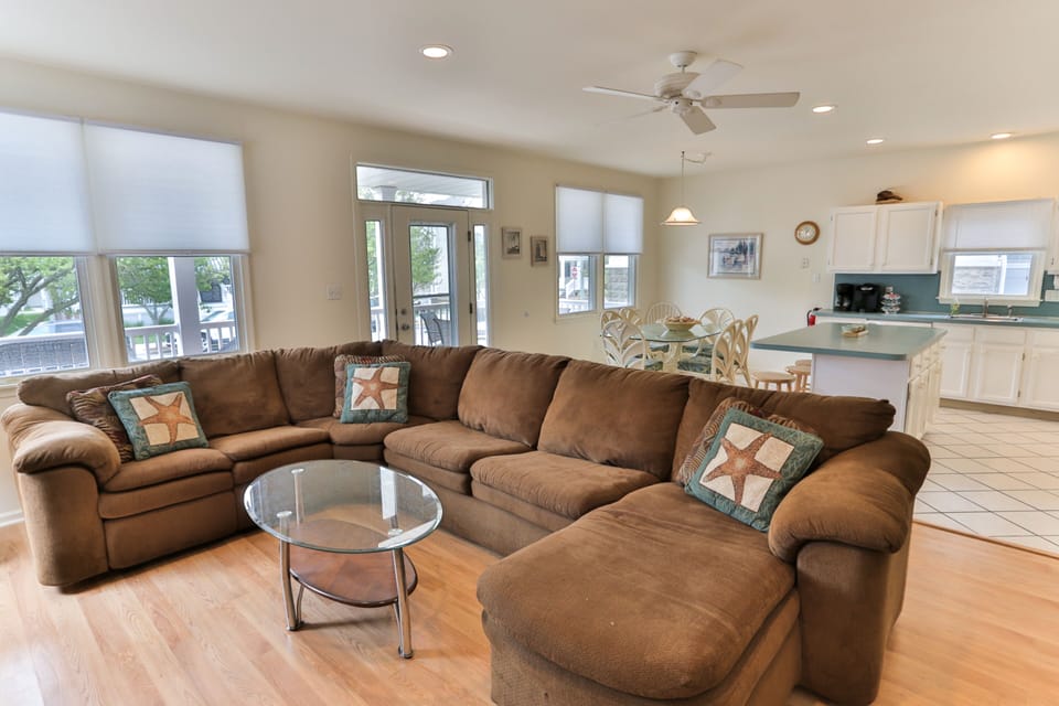 Sleeper sectional. Imagine being here  w your family.  Doesn't get much better!