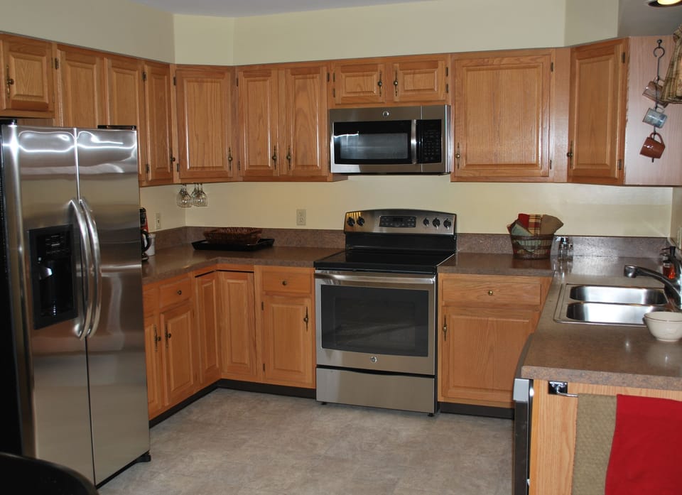 All new large and small appliances, cookware, dishes, glassware, etc. 