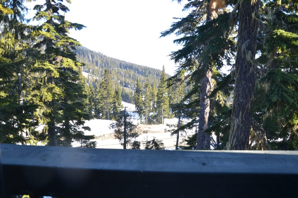 View of the Sunrise Quad ski  run from our deck.