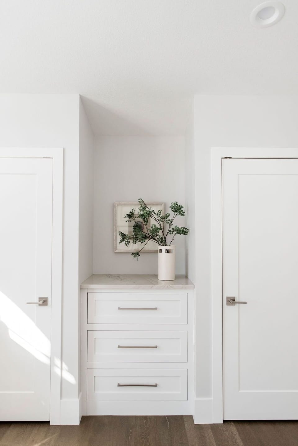 Beautiful built-ins with extra storage in the primary bedroom