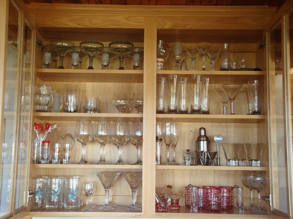 Beautiful glass bar ware to add a touch of elegance to your stay.