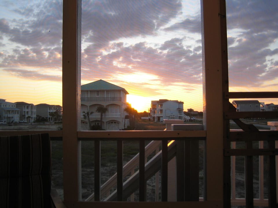 Sunrise view from back porch