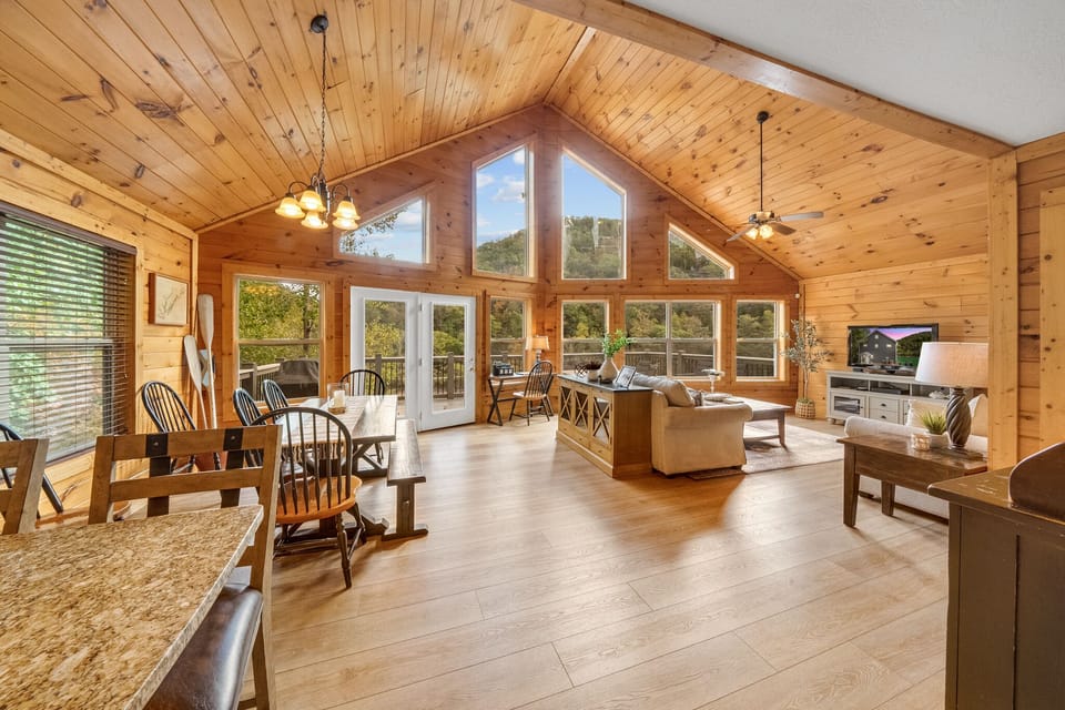 Enter home to spectacular "cabin" ambience.