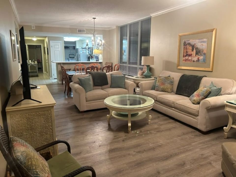 living room at night 