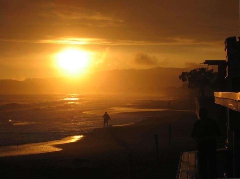 View of sunset from the deck 
