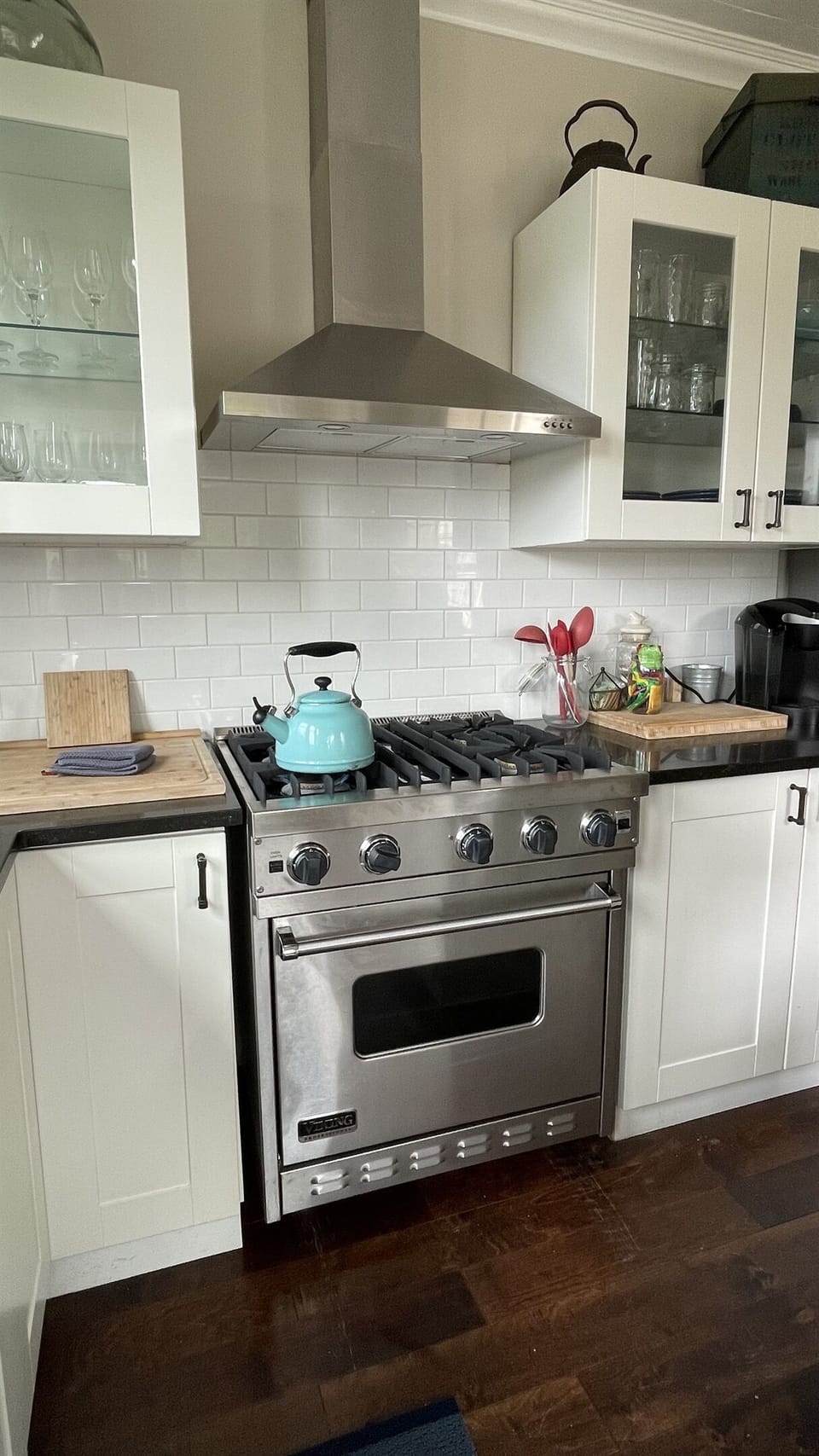 Viking range in the kitchen. 