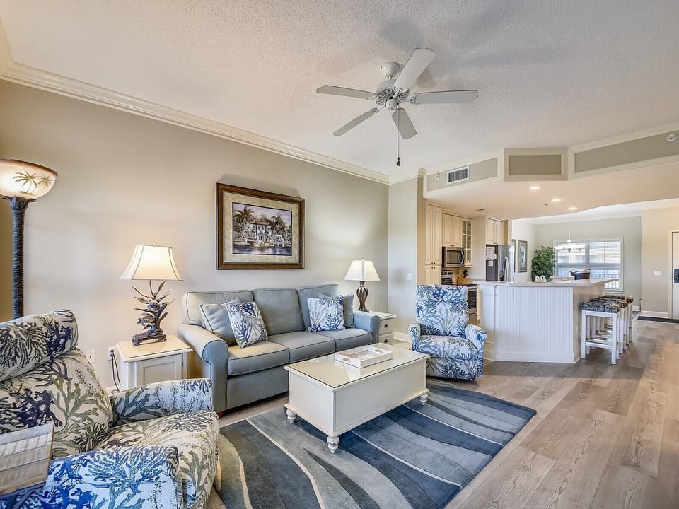 Living Room, Kitchen and Dining Area at 304 North Shore Place