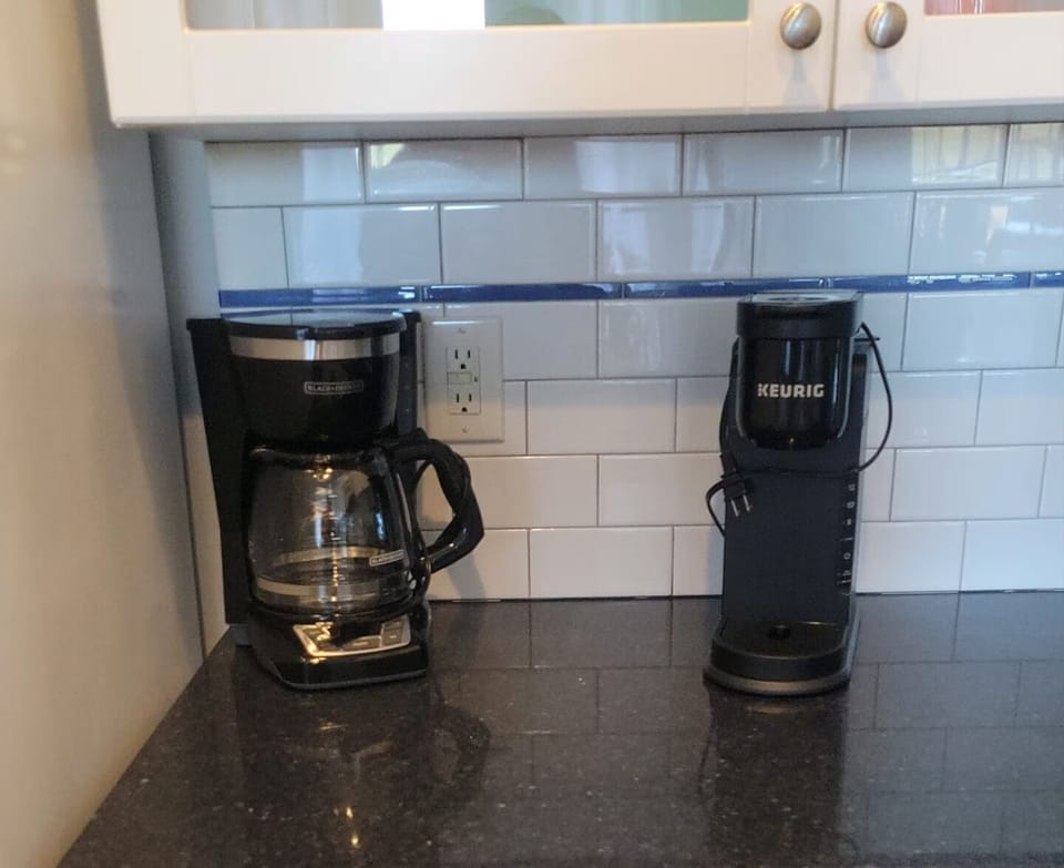 Keurig and drip coffee maker provided. Please bring your own coffee and fixings.