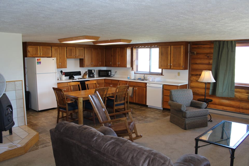 Main kitchen, dining, living room (upstairs)