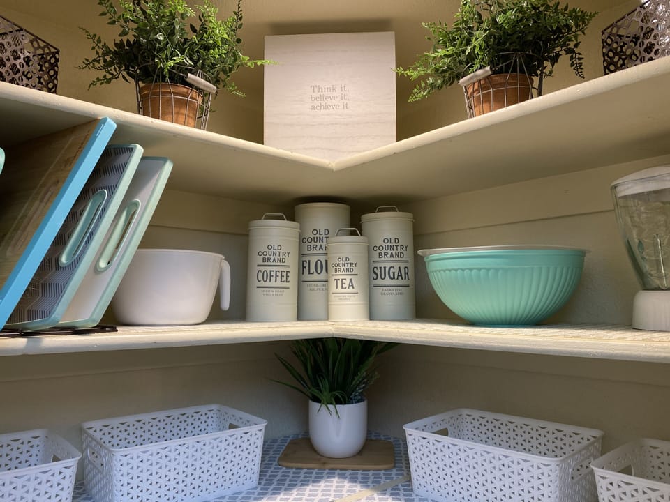 Plenty of room for snacks and baking supplies in this pantry