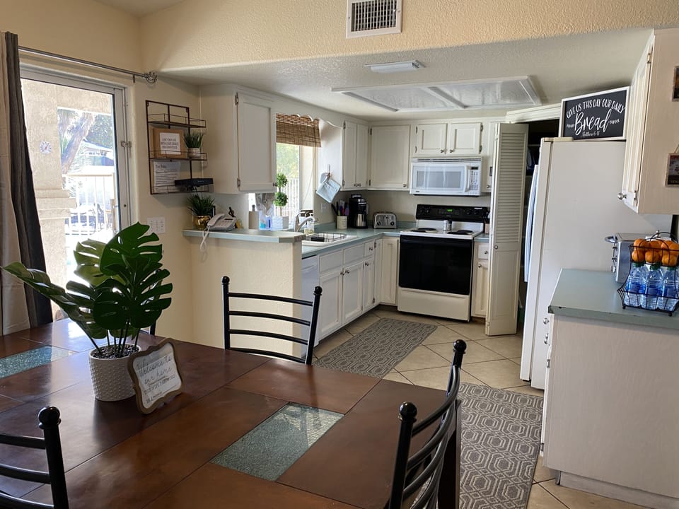 Spacious kitchen and open dining room