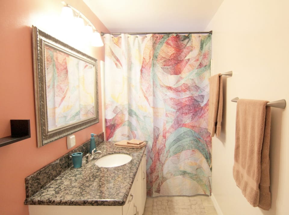 Spacious bathroom.