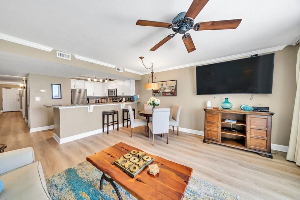 Living room and kitchen