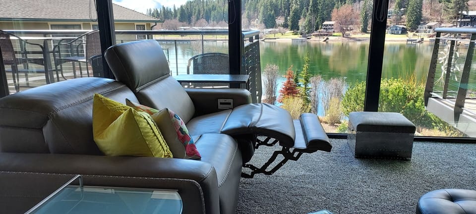 Reclining sofa in Apr 2023 - better comfort while gazing the flowing river.