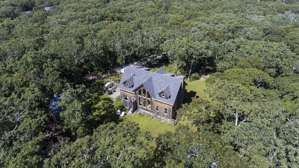 Aerial back yard view