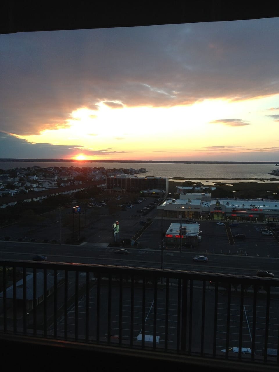 Sunset over Assowoman bay from front room. 
