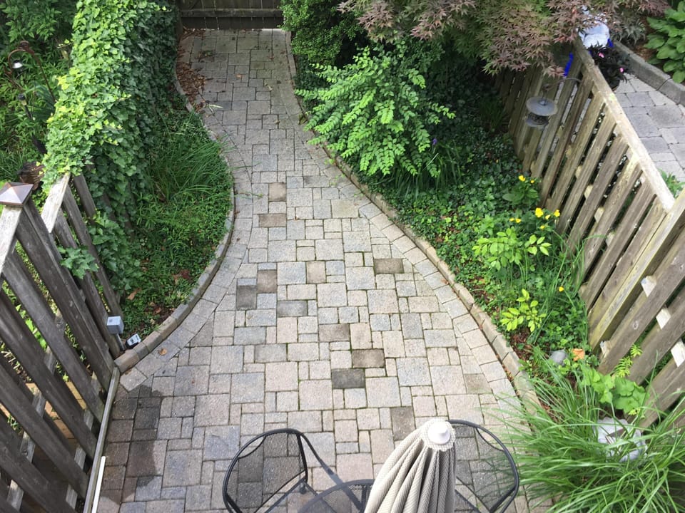 View to patio from balcony