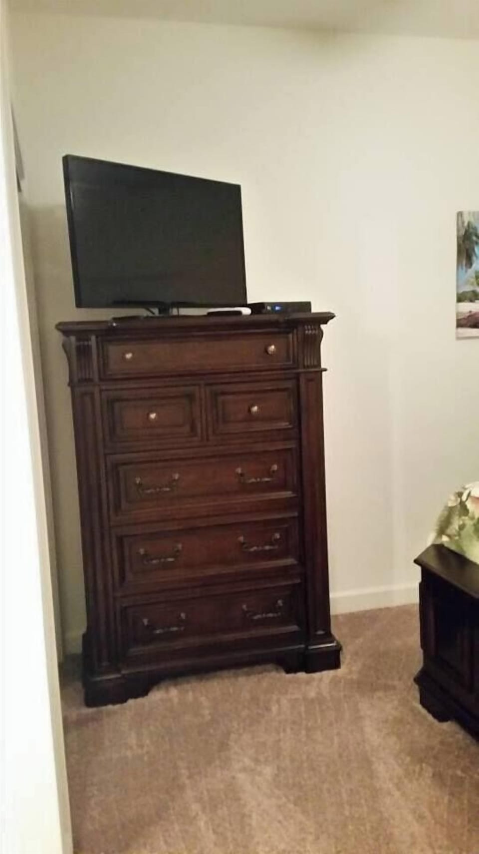 flat screen tv in guest bedroom