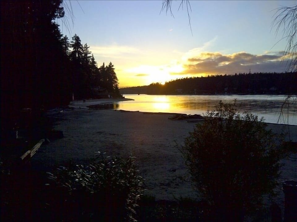 Winter sunset from the west porch
