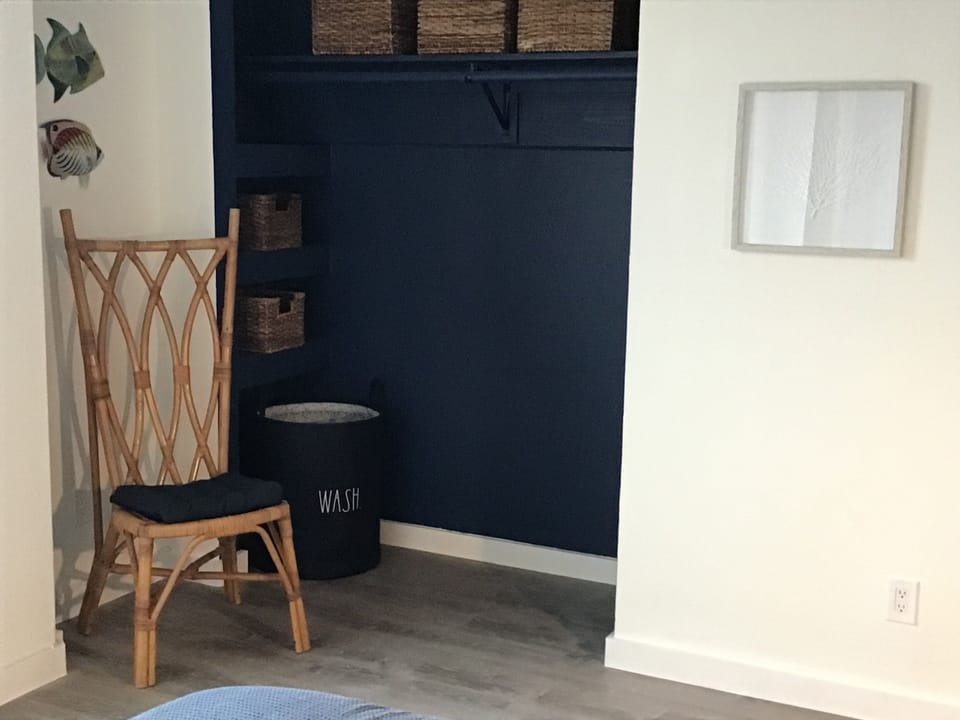 Closet is open and spacious