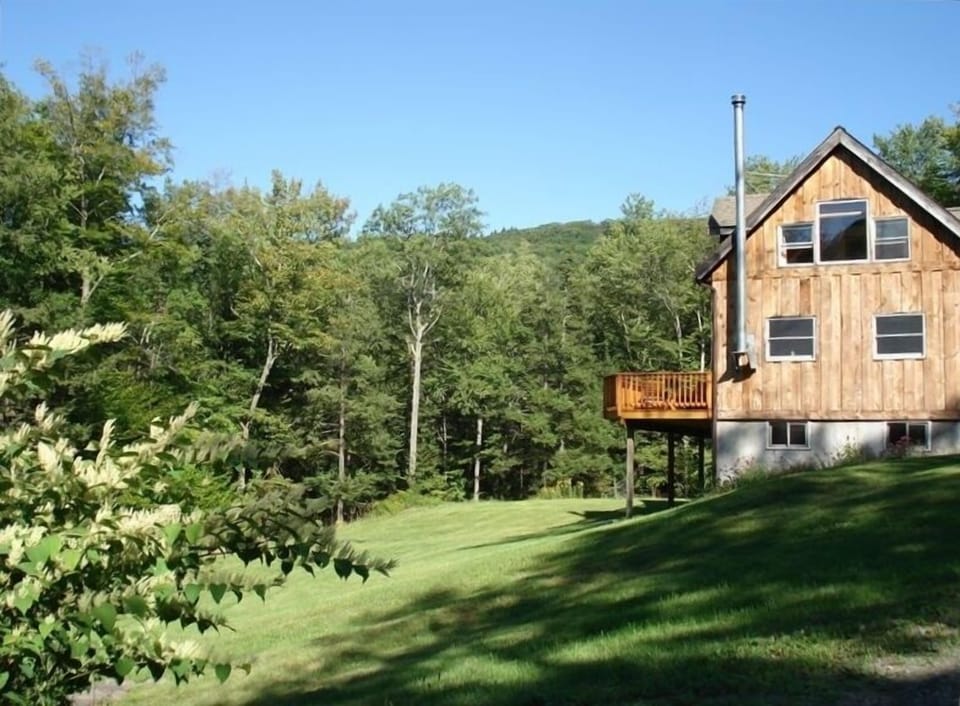 Side view of house and deck