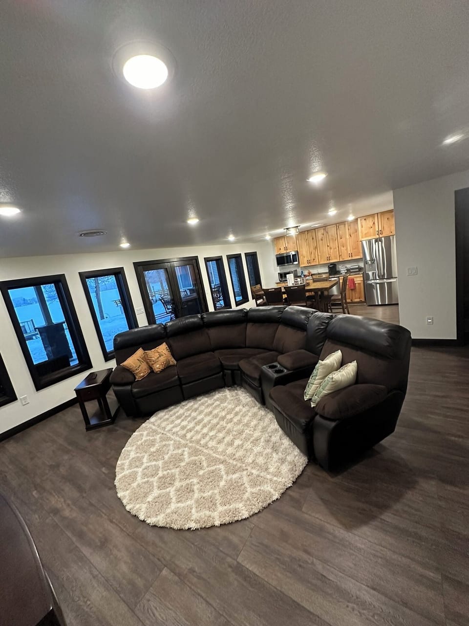 Lower Level Family Room and Kitchenette.
