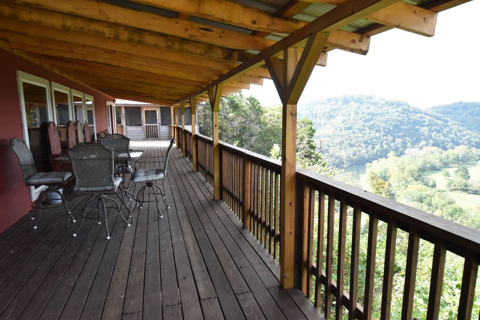 16 x 80 Foot Deck overlooking White River and Inspiration Valley - with hot tub