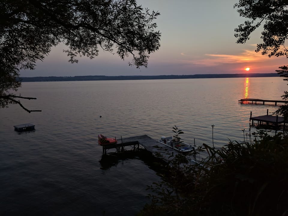 Lake view with a nice sunset.