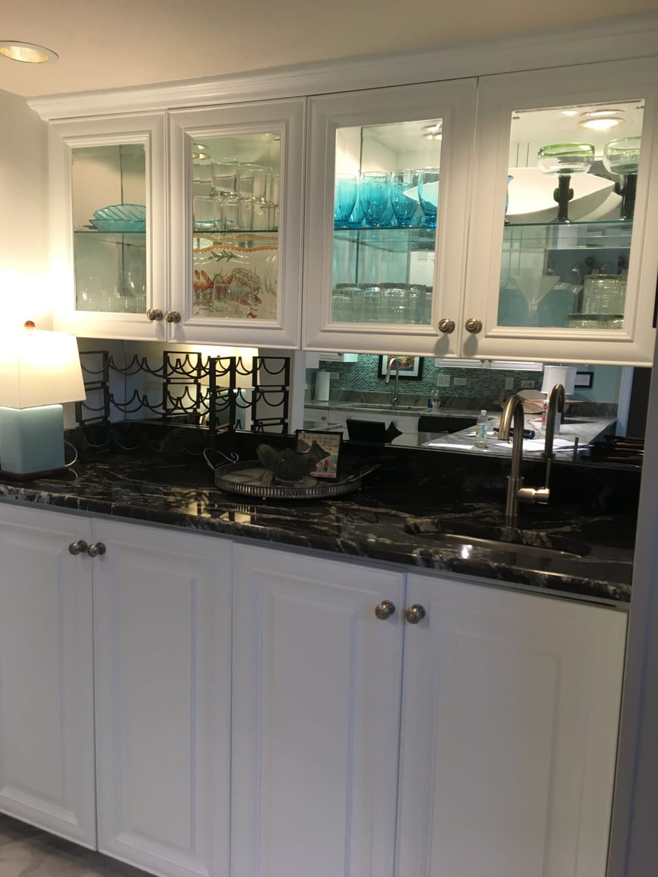 Remodel of wet bar. New granite, sink and faucet