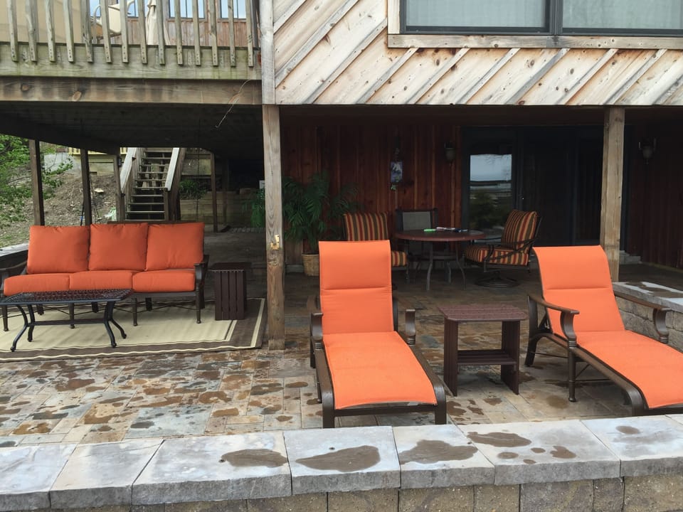 Newer lower outside stone patio